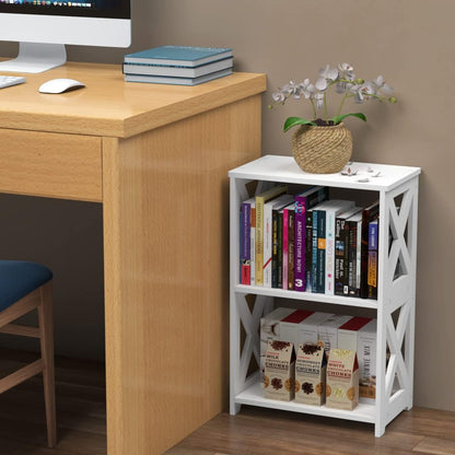 Compact 2-Tier Wooden Storage Shelf – Small Vertical Organizer for Books, Snacks & Essentials