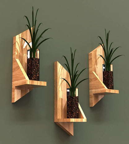 3-Tier Wooden Wall Shelf – Creative Floating Display Rack for Home Decor & Interior Styling