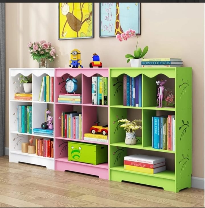 Kids Wooden Bookshelf & Toy Storage Organizer – Cute Green Design