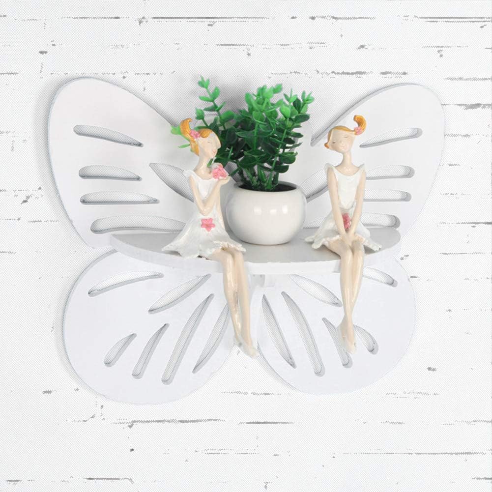 Butterfly Shape Floating Wall Shelf – Decorative Wooden Storage Rack for Bedroom, Living Room & Office Décor