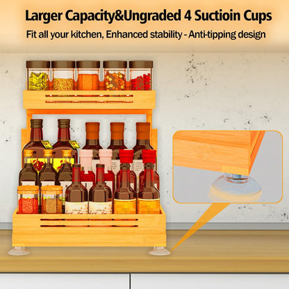Under Sink wood Organizer – Dual Sliding Drawers for Bathroom, Kitchen & Pantry Storage