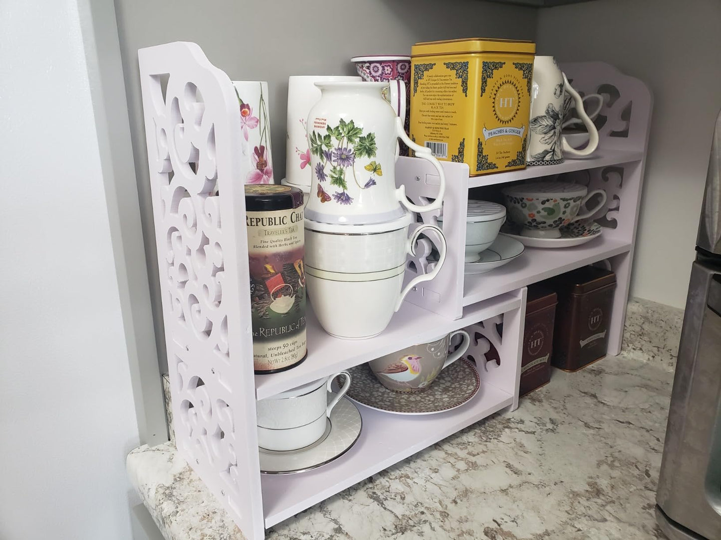 Mini White Desktop Bookshelf – Cute & Versatile Office Desk Organizer for Women & Kids | Small Storage Shelf for Study, Makeup, or Decor