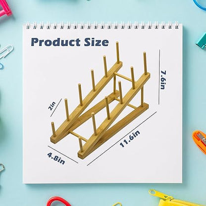 Tabletop Book Organizer Rack – Wooden Book Shelf for Kids, Students & Office Desk