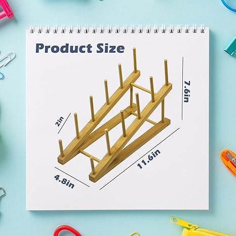 Tabletop Book Organizer Rack – Wooden Book Shelf for Kids, Students & Office Desk