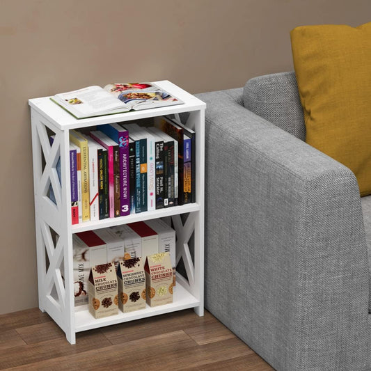 Compact 2-Tier Wooden Storage Shelf – Small Vertical Organizer for Books, Snacks & Essentials