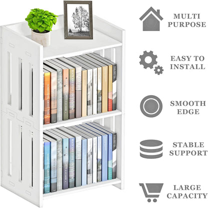 White Bookshelf – Compact Book Organizer for Small Spaces