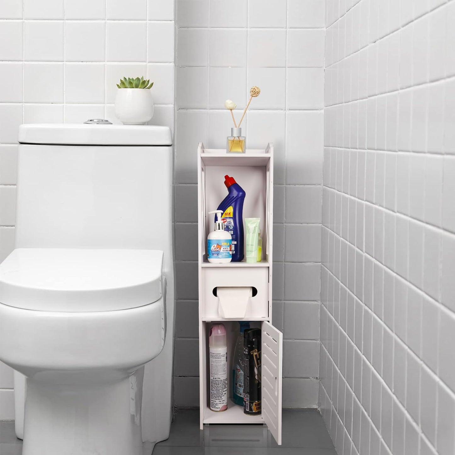 Slim Bathroom Storage Cabinet – Multi-Purpose Organizer
