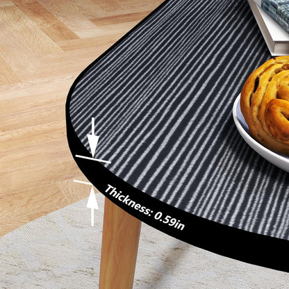 Oval MDF Coffee Table – Low Floor Sitting Table with 4 Solid Wood Legs for Living Room, Bedroom & Study Area