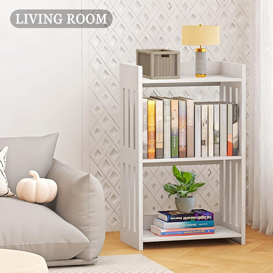 White Bookshelf – Compact Book Organizer for Small Spaces