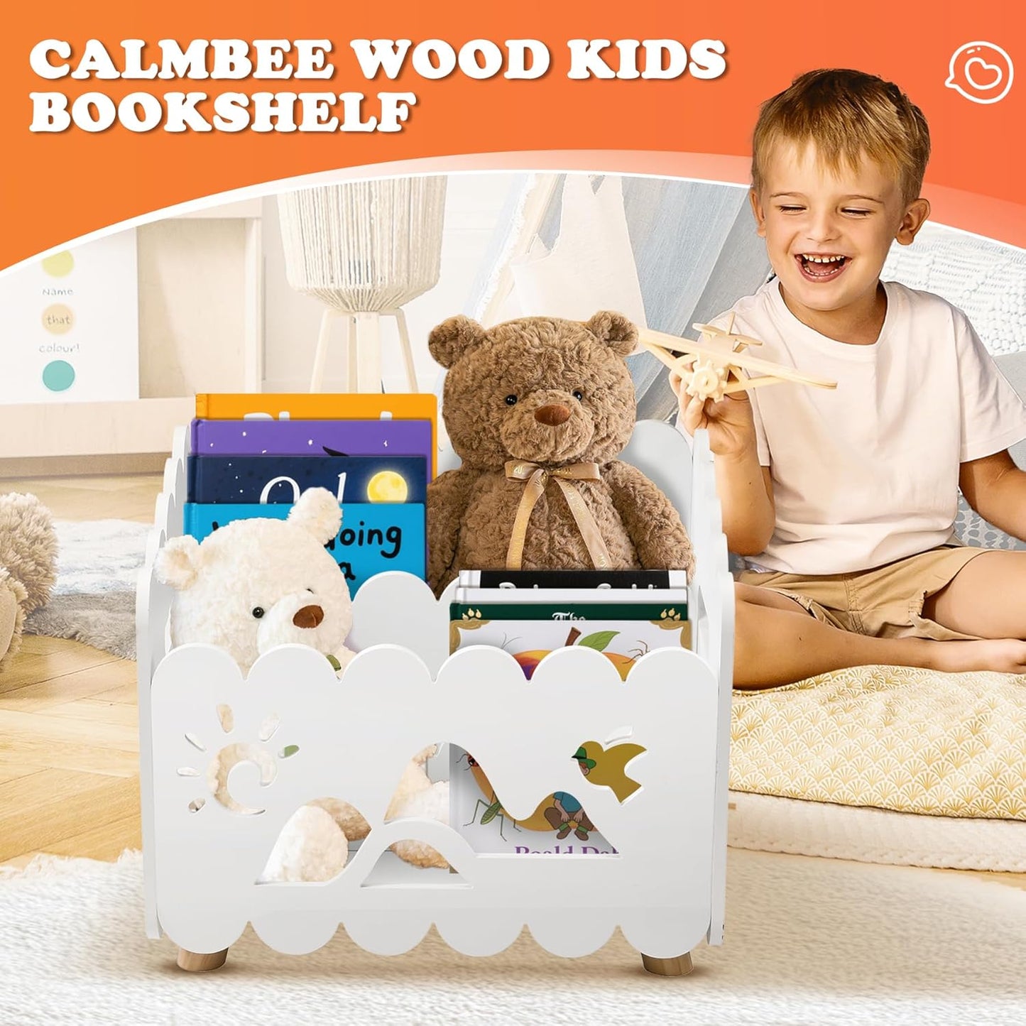 Kids Storage Bookshelf – Calmbee Animal Edition