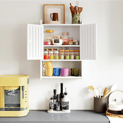 Wall-Mounted 4-Tier Storage Cabinet with Door – Space-Saving Organizer for Bathroom, Kitchen, Entryway & Small Rooms