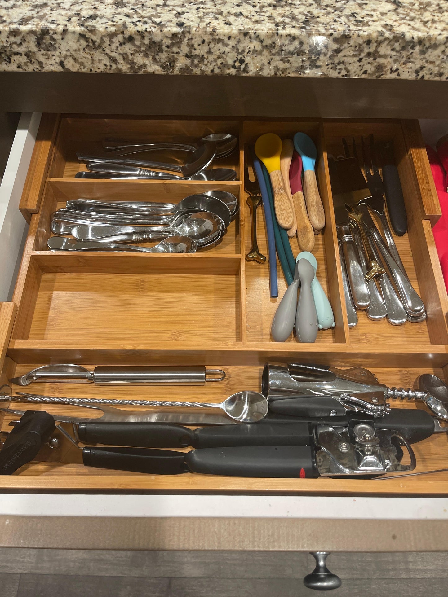 Natural wood Expandable Drawer Divider – Organize Your Kitchen & Workspace"
