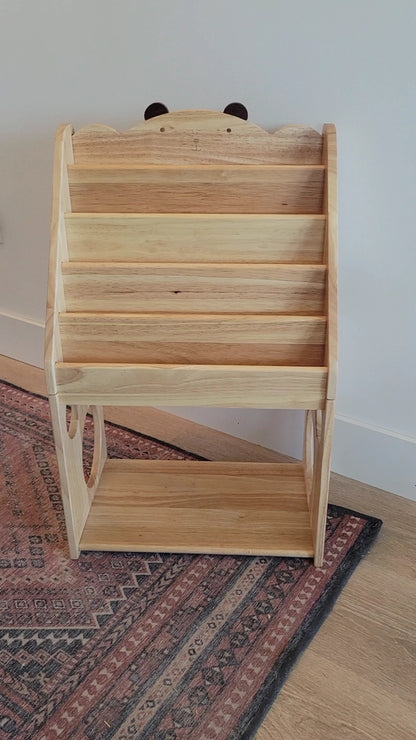 Woodtoe 5-Tier Montessori Bookshelf with Chalkboard & Toy Storage – Large Wooden Book Display Shelf for Kids’ Bedroom, Nursery & Classroom