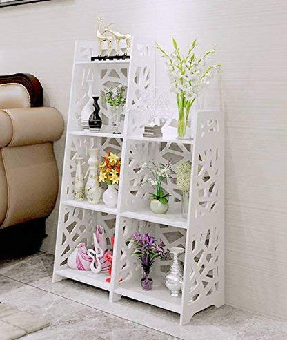 Modern Decorative White Wooden Shelf – Stylish Storage & Display Rack