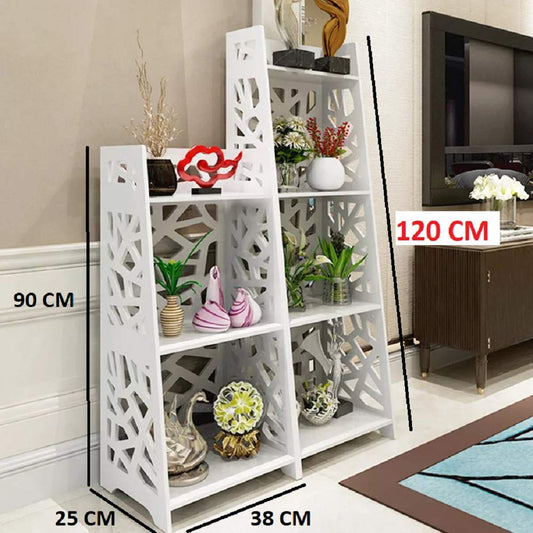 Modern Decorative White Wooden Shelf – Stylish Storage & Display Rack