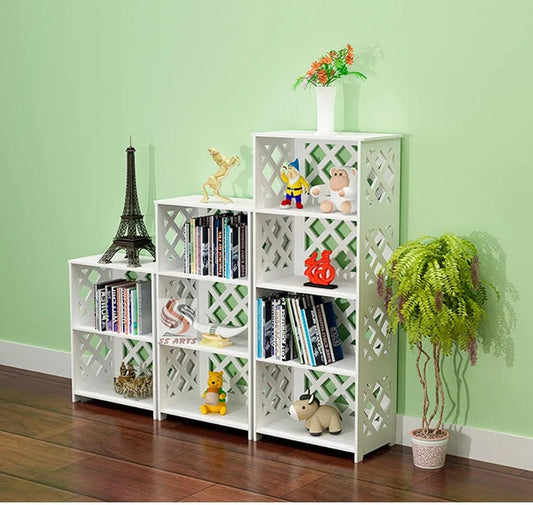 Modern Decorative White Wooden Shelf – Stylish Storage & Display Rack