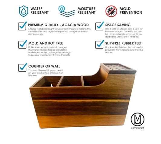 Wooden Desk Organizer with Multi-Compartments