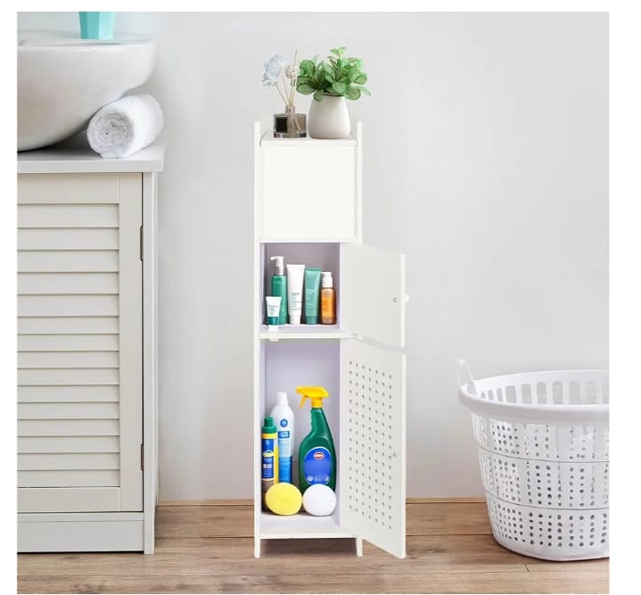 Slim Bathroom Storage Cabinet – Compact Multi-Purpose Organizer