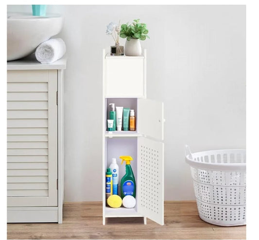 Slim Bathroom Storage Cabinet – Compact Multi-Purpose Organizer