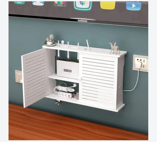 Wall-Mounted WiFi Shelf – For Routers, Remotes, Keys & More