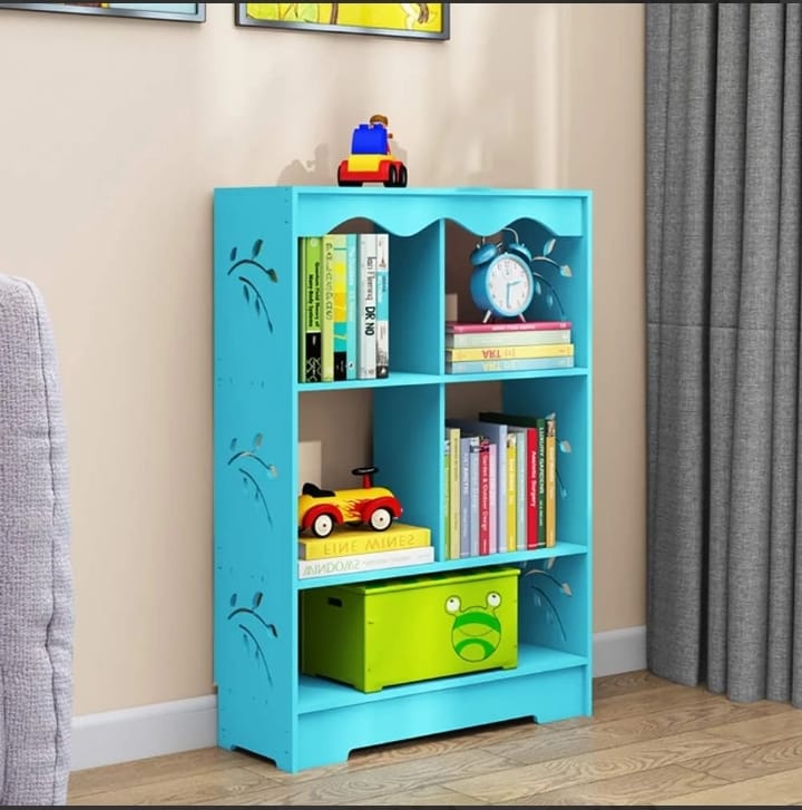 Kids Wooden Bookshelf & Toy Storage Organizer – Cute Green Design