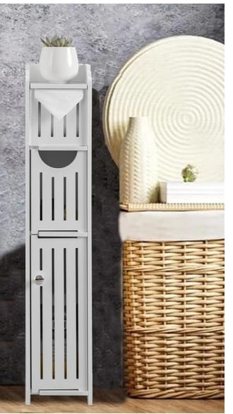 Tall Slim Bathroom Storage Cabinet with Multiple Compartments