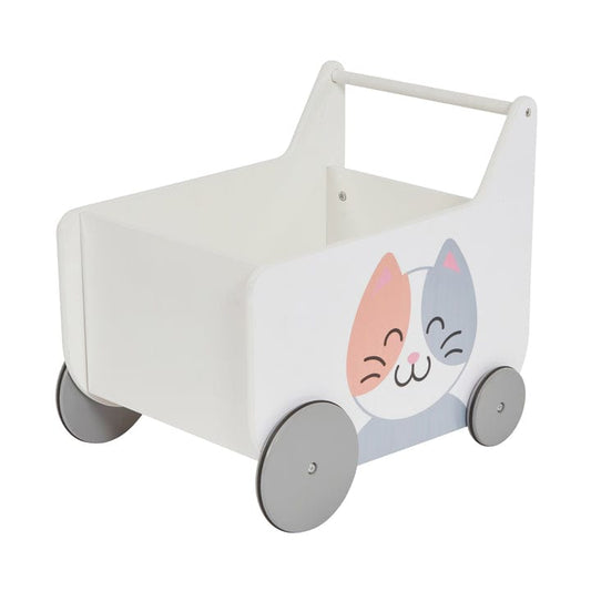 Cute Dog-Themed Wooden Storage Cart for Kids