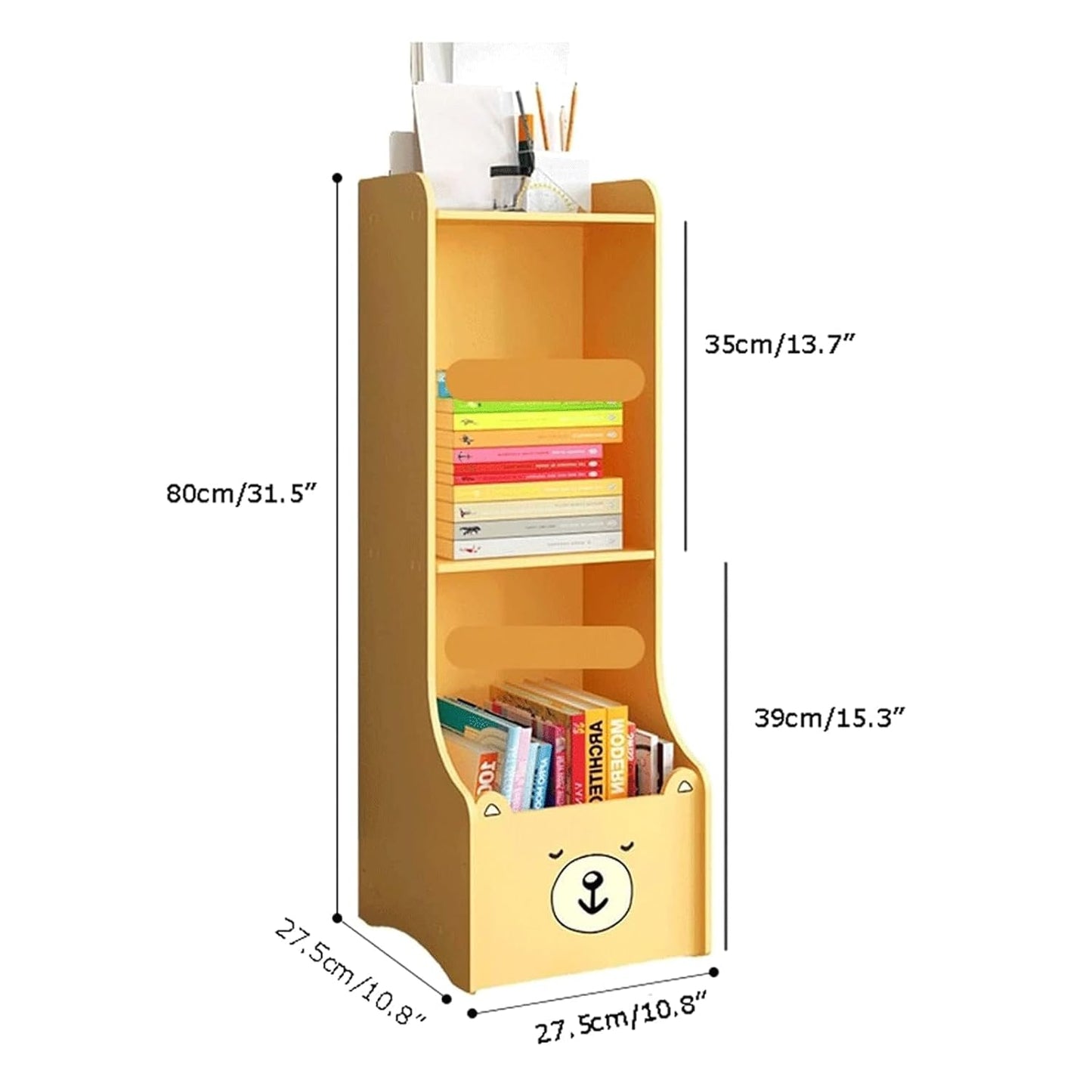 Kids Frog Design Wooden Book Shelf – Cute Storage Rack for Books & Toys