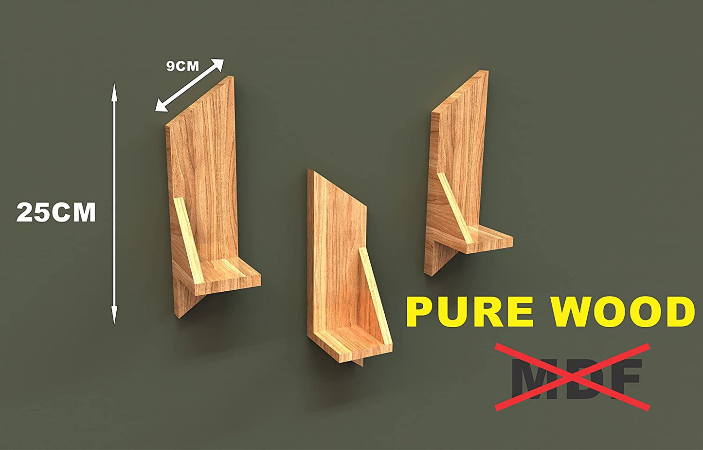 3-Tier Wooden Wall Shelf – Creative Floating Display Rack for Home Decor & Interior Styling