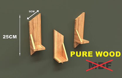 3-Tier Wooden Wall Shelf – Creative Floating Display Rack for Home Decor & Interior Styling