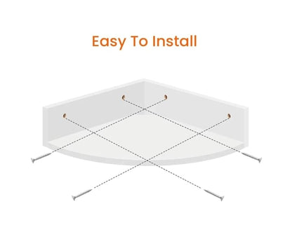 Modern Floating Corner Wall Shelves – Set of 3 Wooden Corner Display Racks for Living Room, Bedroom & Kitchen (White)