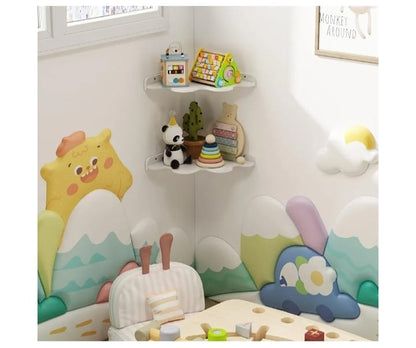 Creative Cloud Shape Wall  Wooden Shelf with Cable Cut-Out, Easy to Hang for Bedroom, Living Room & Kids Room (White)