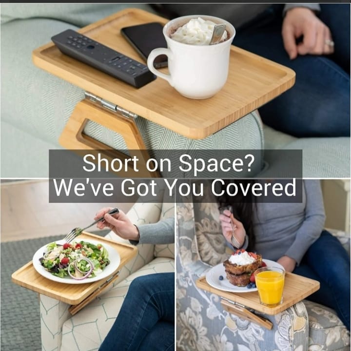 Signature Home Couch Table – Ultra-Stable, No-Slip Sofa Arm Tray