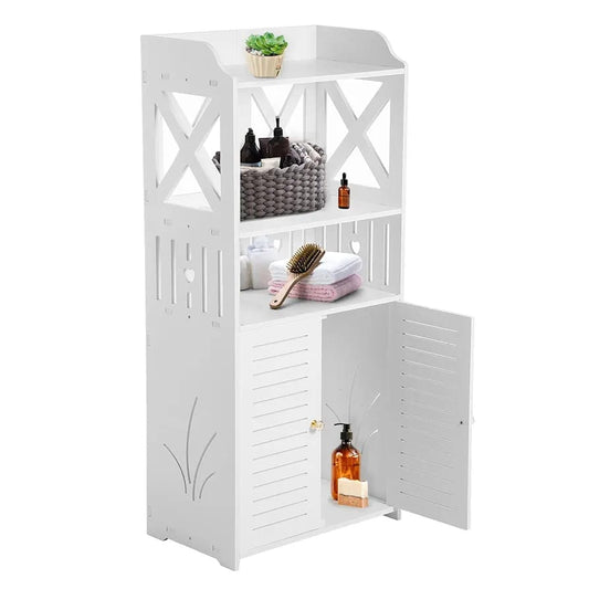 Multi-Purpose White Storage Cabinet with Shelves & Doors