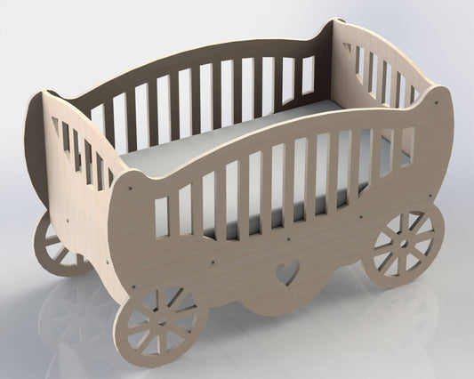 Royal Carriage Style Baby Cot – Wooden Crib with Elegant Design
