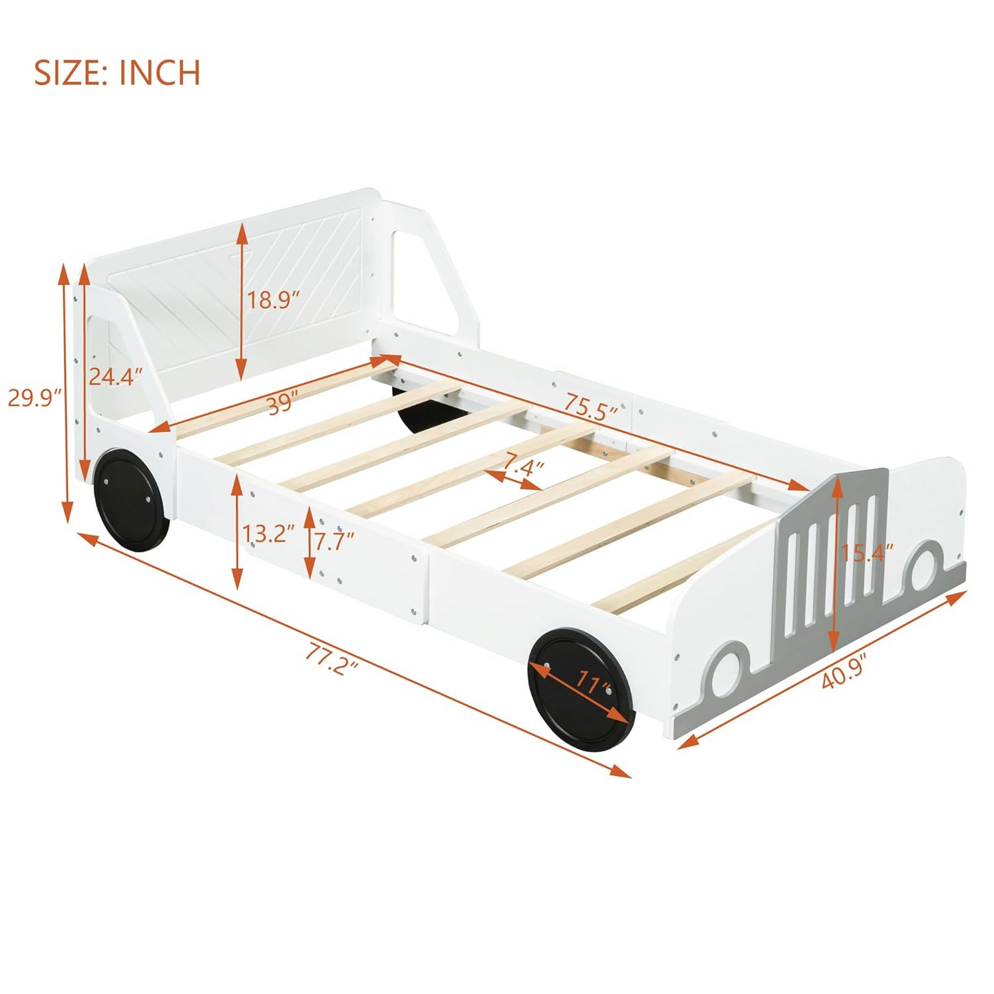 “Adventure Ride” Wooden Car Bed – Sleek Jeep Design for Kids
