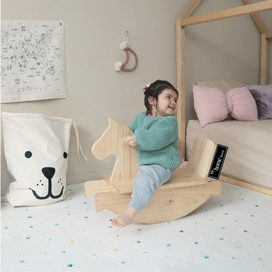 Wooden Rocking Horse for Toddlers – Minimalist Natural Design