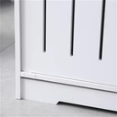 Compact White Bathroom Cabinet with Shutter Doors & Open Shelf