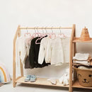 Kids Wooden Clothes Stand – Open Wardrobe Organizer Rack for Nursery, Bedroom & Playroom Storage