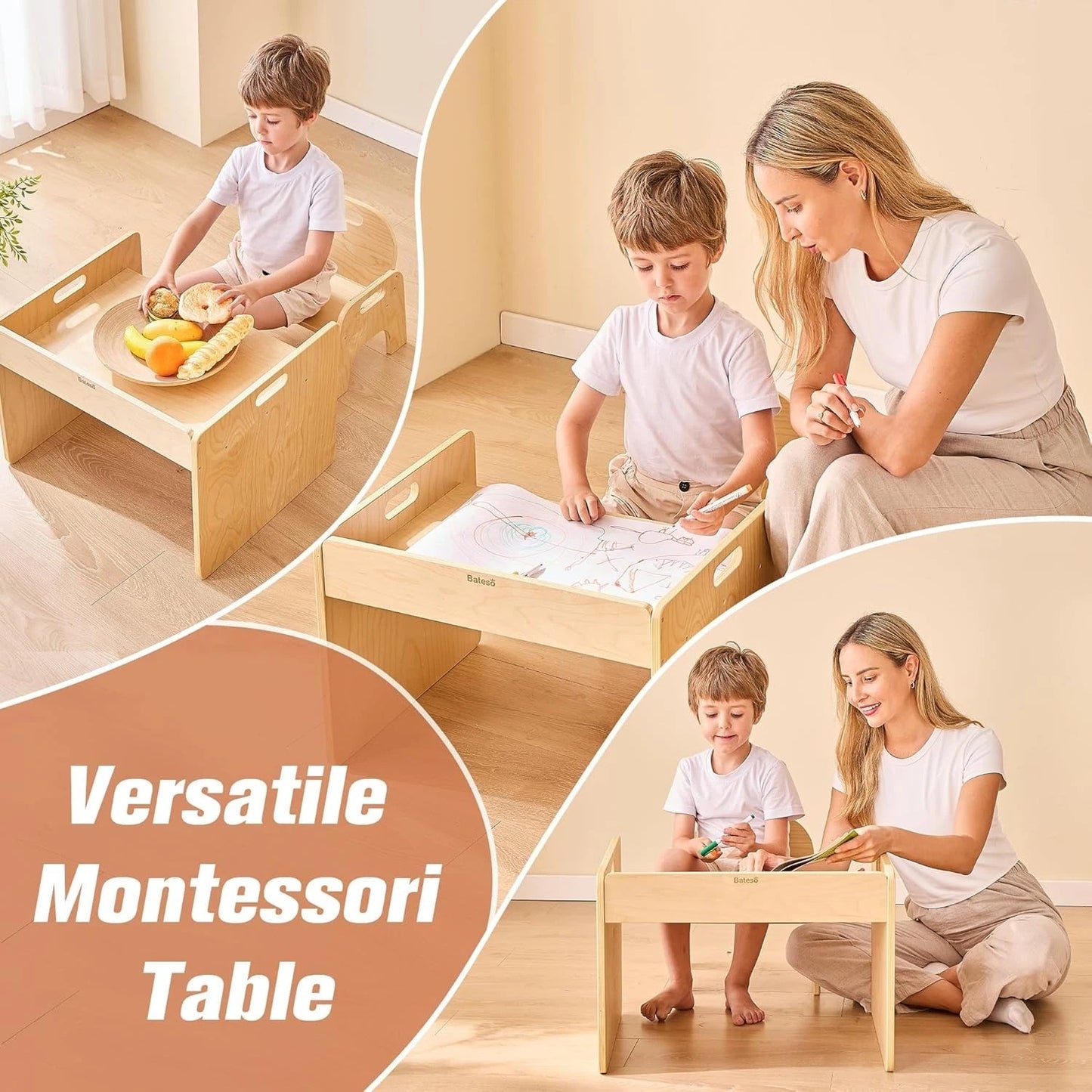 Toddler Table and Chair Set – Wooden Montessori-Inspired Furniture for Meals & Activities