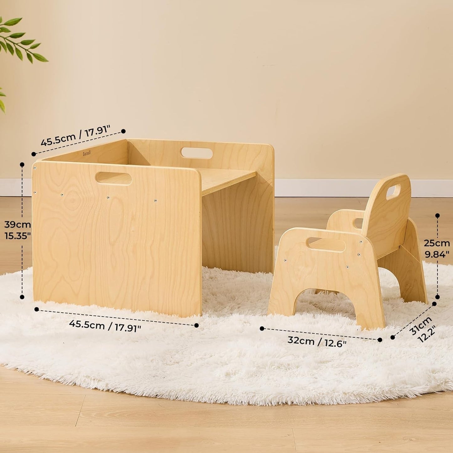 Toddler Table and Chair Set – Wooden Montessori-Inspired Furniture for Meals & Activities