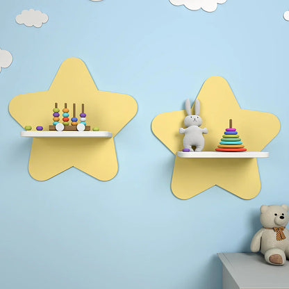 Set of 2 Star-Shaped Wooden Wall Shelves – Cute & Functional Wall Decor for Kids’ Rooms or Nursery