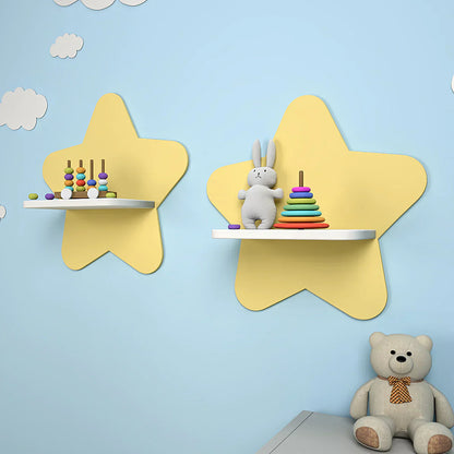 Set of 2 Star-Shaped Wooden Wall Shelves – Cute & Functional Wall Decor for Kids’ Rooms or Nursery