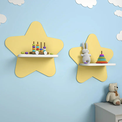 Set of 2 Star-Shaped Wooden Wall Shelves – Cute & Functional Wall Decor for Kids’ Rooms or Nursery